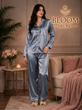Silk Night Suit For Women - Baggy Trouser - Sailor